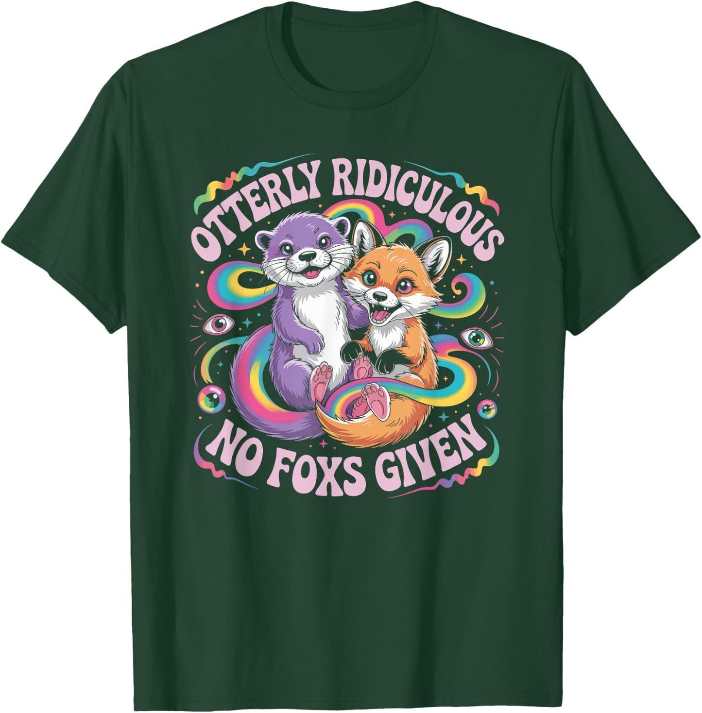 Otterly Ridiculous No Foxs Given Funny Retro Animal Pun T-Shirt - T-Shirt | Forest