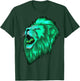 Green Mint Lion Head Lion King of Animals Cats T-Shirt - T-Shirt | Forest