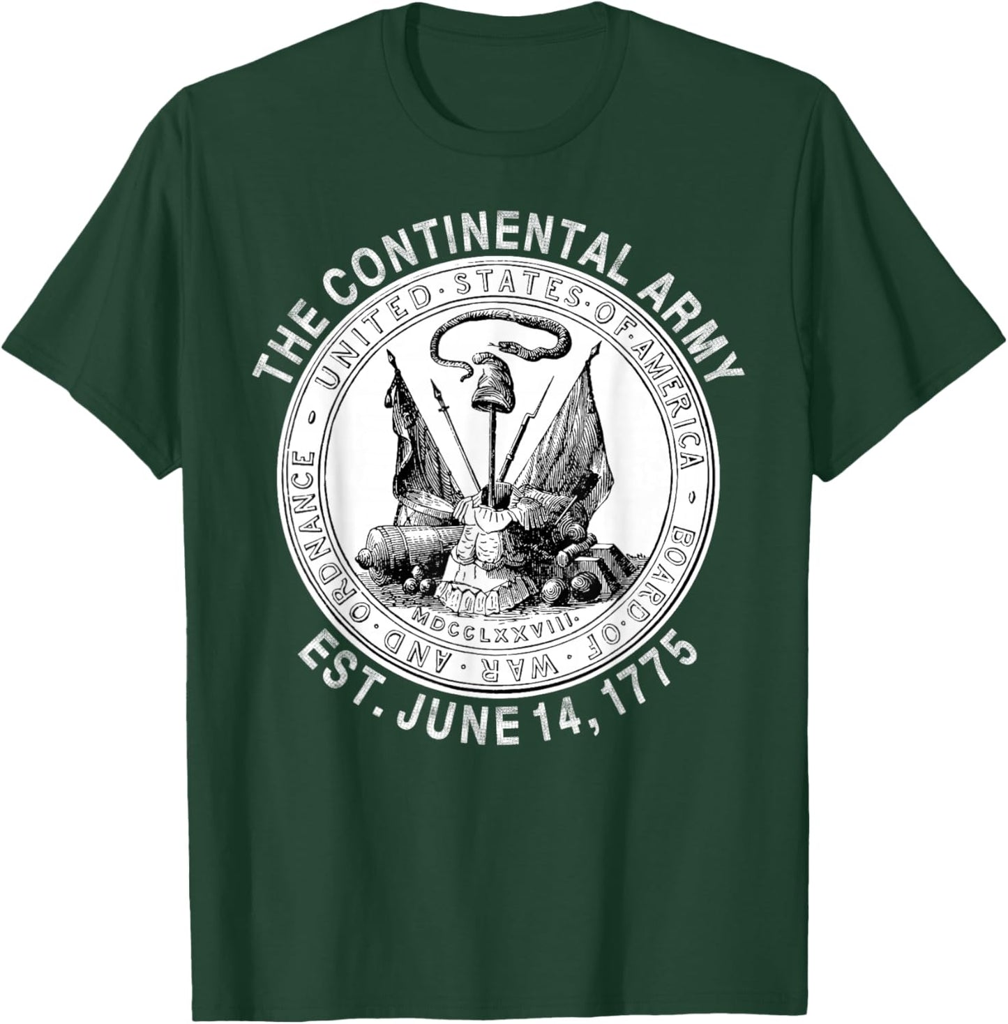 Continental Army America Independence Revolutionary War Seal T-Shirt - T-Shirt | Forest