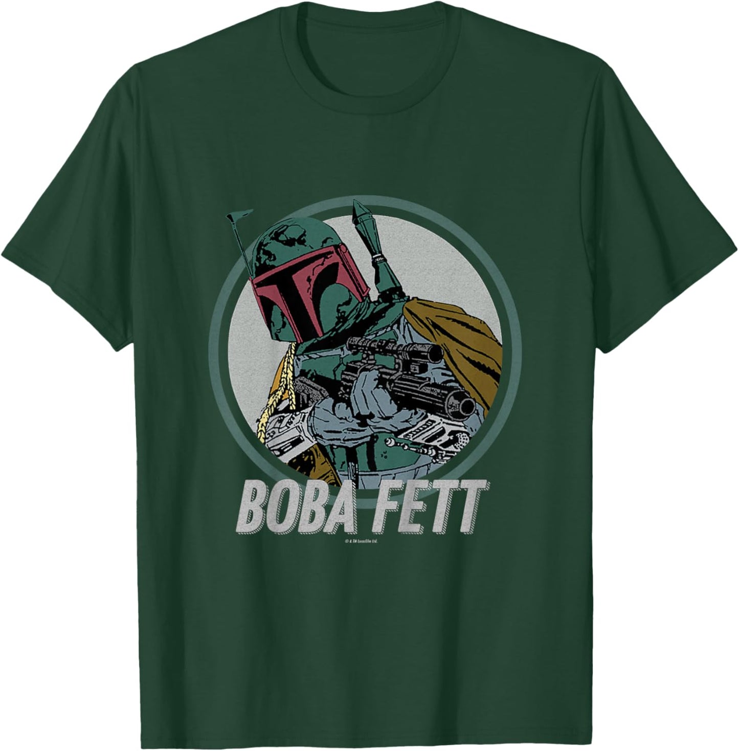 Kinder Star Wars Boba Fett Retro Circle T-Shirt - T-Shirt | Forest