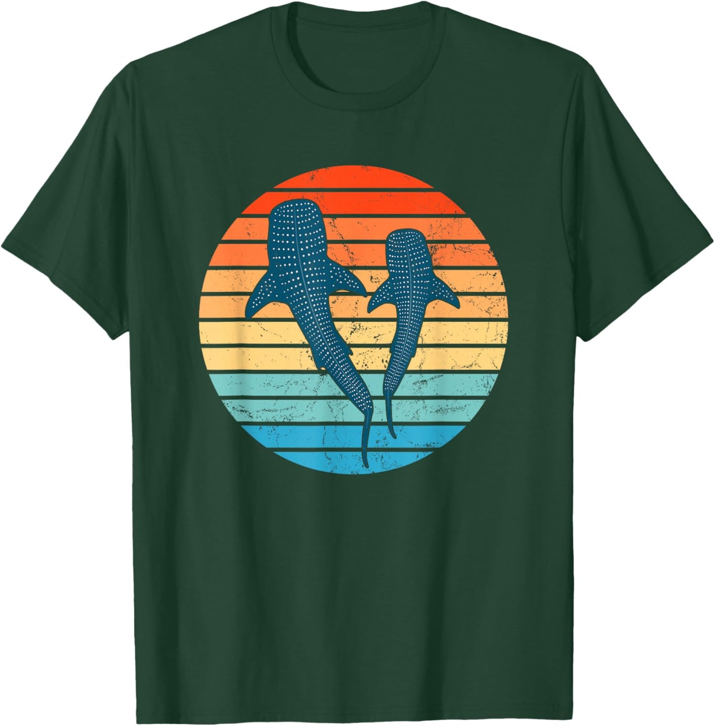 Whale Shark Vintage Sunset T-Shirt - T-Shirt | Forest
