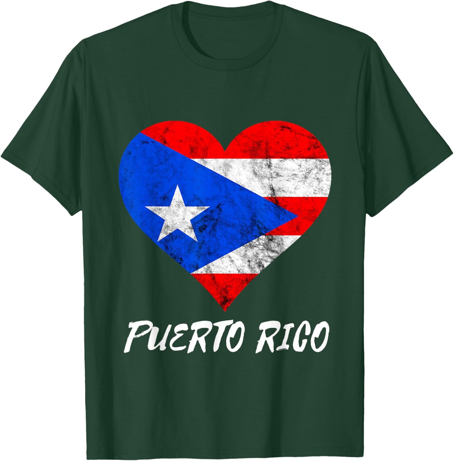 Puerto Rican Heart Perto Rico Flag Boricua Puertorro T-Shirt - T-Shirt | Forest