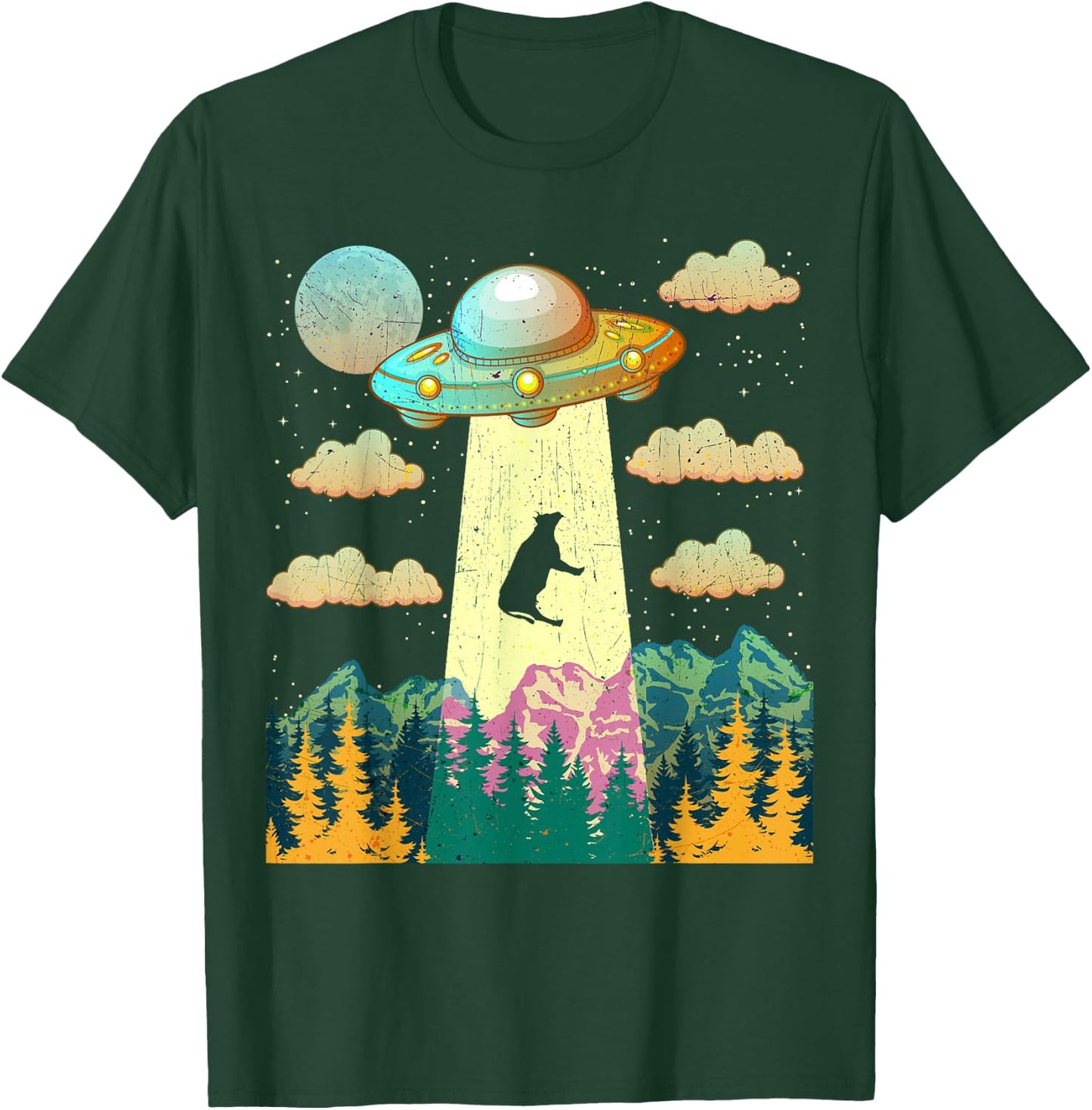 Cow UFO Abduction Vintage BELIEVE Retro Gift T-Shirt - T-Shirt | Forest