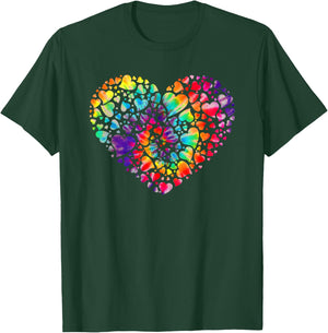 Colorful Tye Dye Die Tie Heart Valentine's Day Gift T-Shirt - T-Shirt | Forest