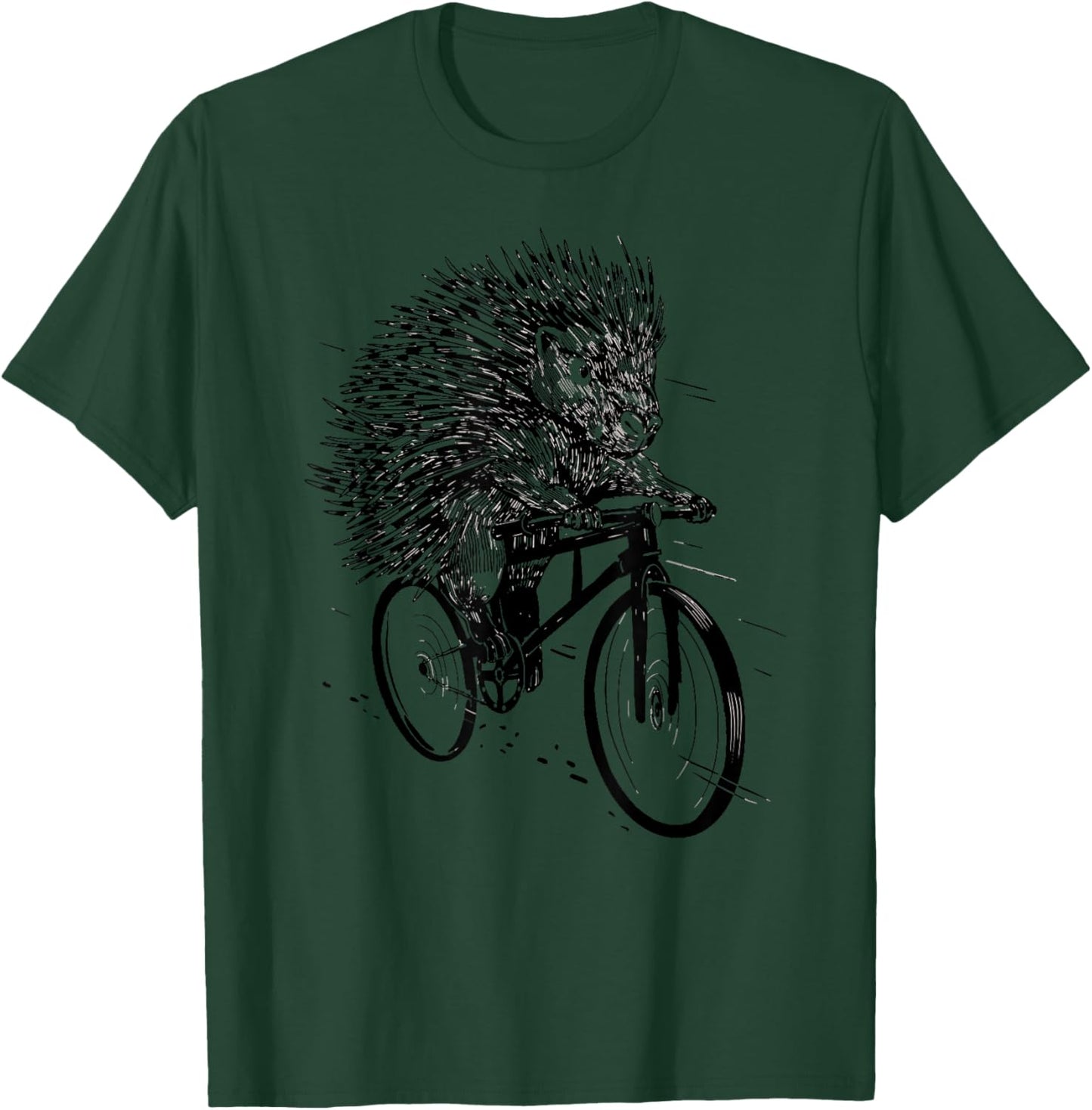Porcupine On Bicycle Funny Cycling Porcupine Lover T-Shirt - T-Shirt | Forest