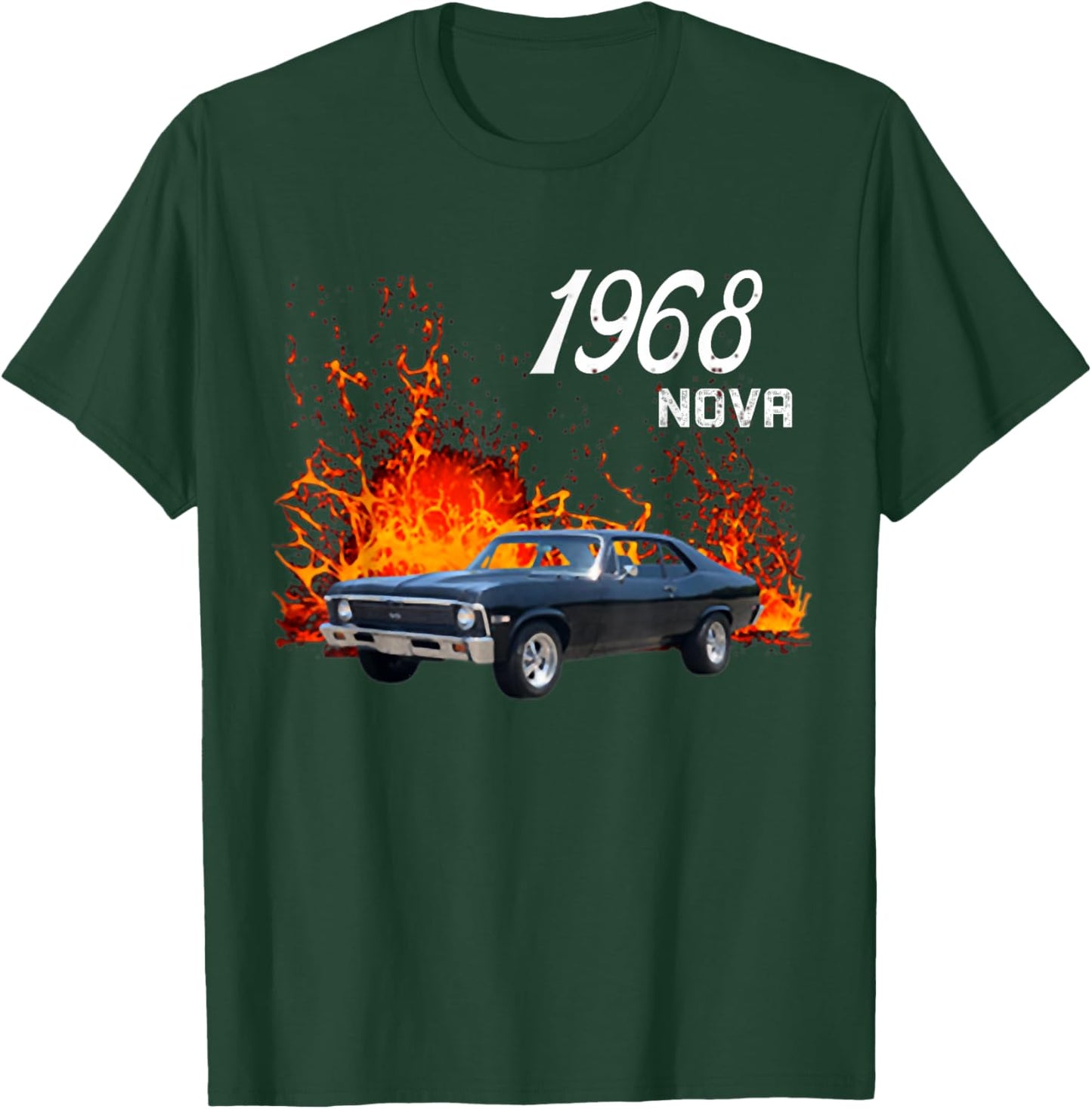 1968 68 Chevys Nova 2 Classic Car Old School Muscle Car T-Shirt - T-Shirt | Forest
