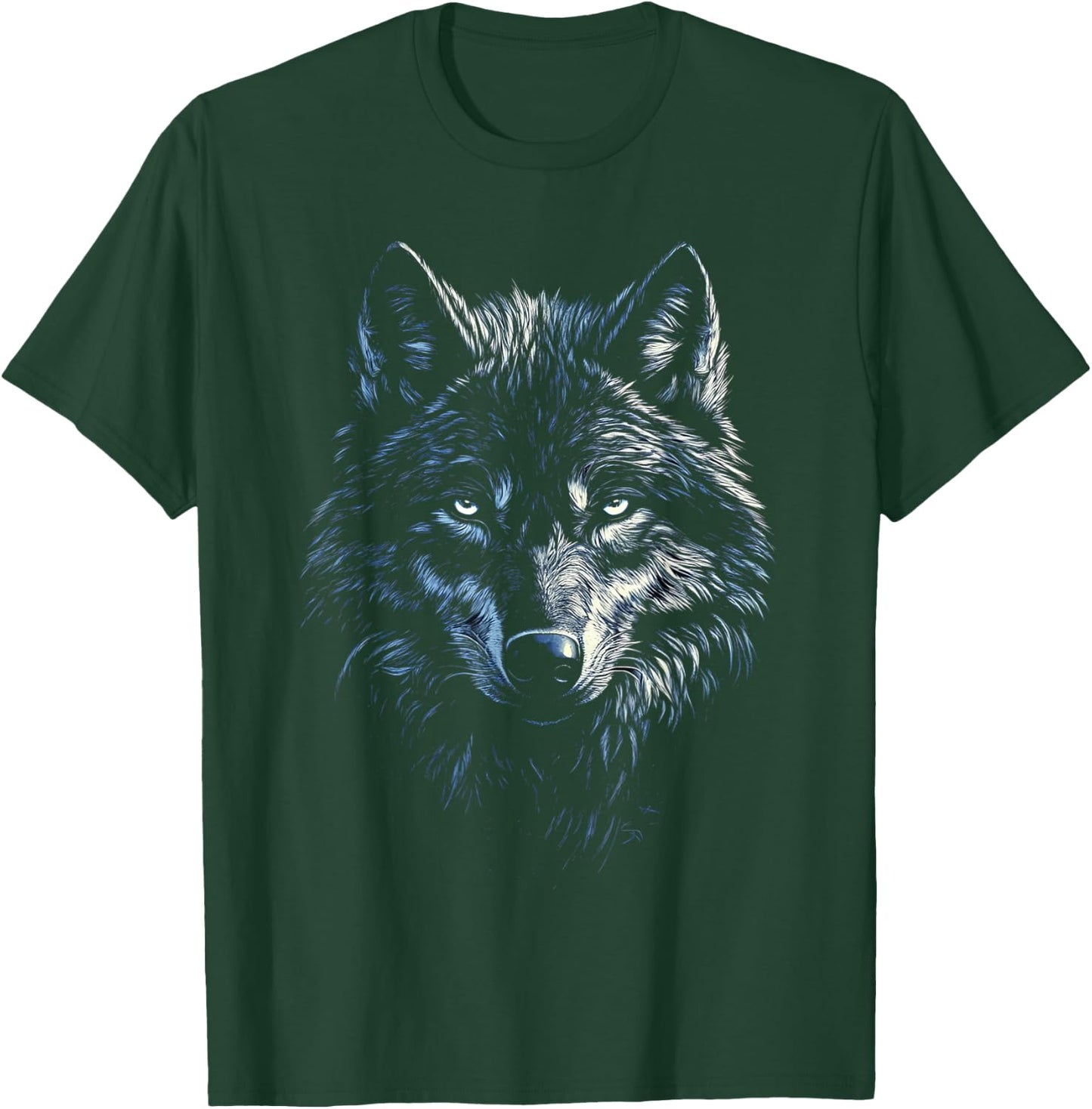 Timber Wolf Face Portrait Distressed Graphic Art Lover Gifts T-Shirt - T-Shirt | Forest