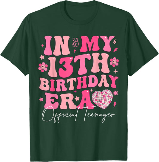 Retro in My 13th Birthday Era 13 Years Old Official Teenager T-Shirt - T-Shirt | Forest