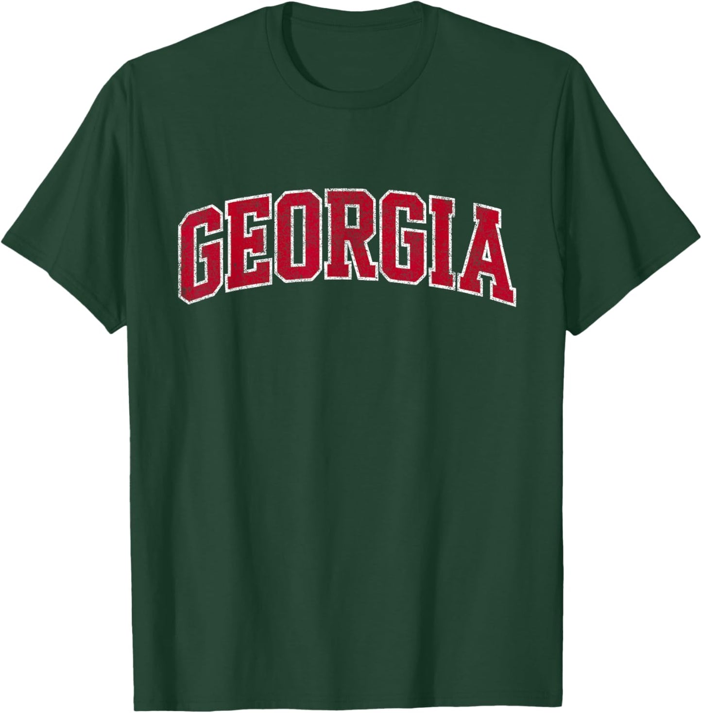 Georgia GA Vintage Athletic Sports Design Red Text T-Shirt - T-Shirt | Forest