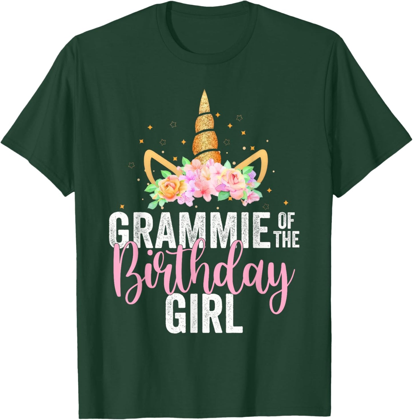 Grammie Of The Birthday Girl Unicorn Girls Family Matching T-Shirt - T-Shirt | Forest