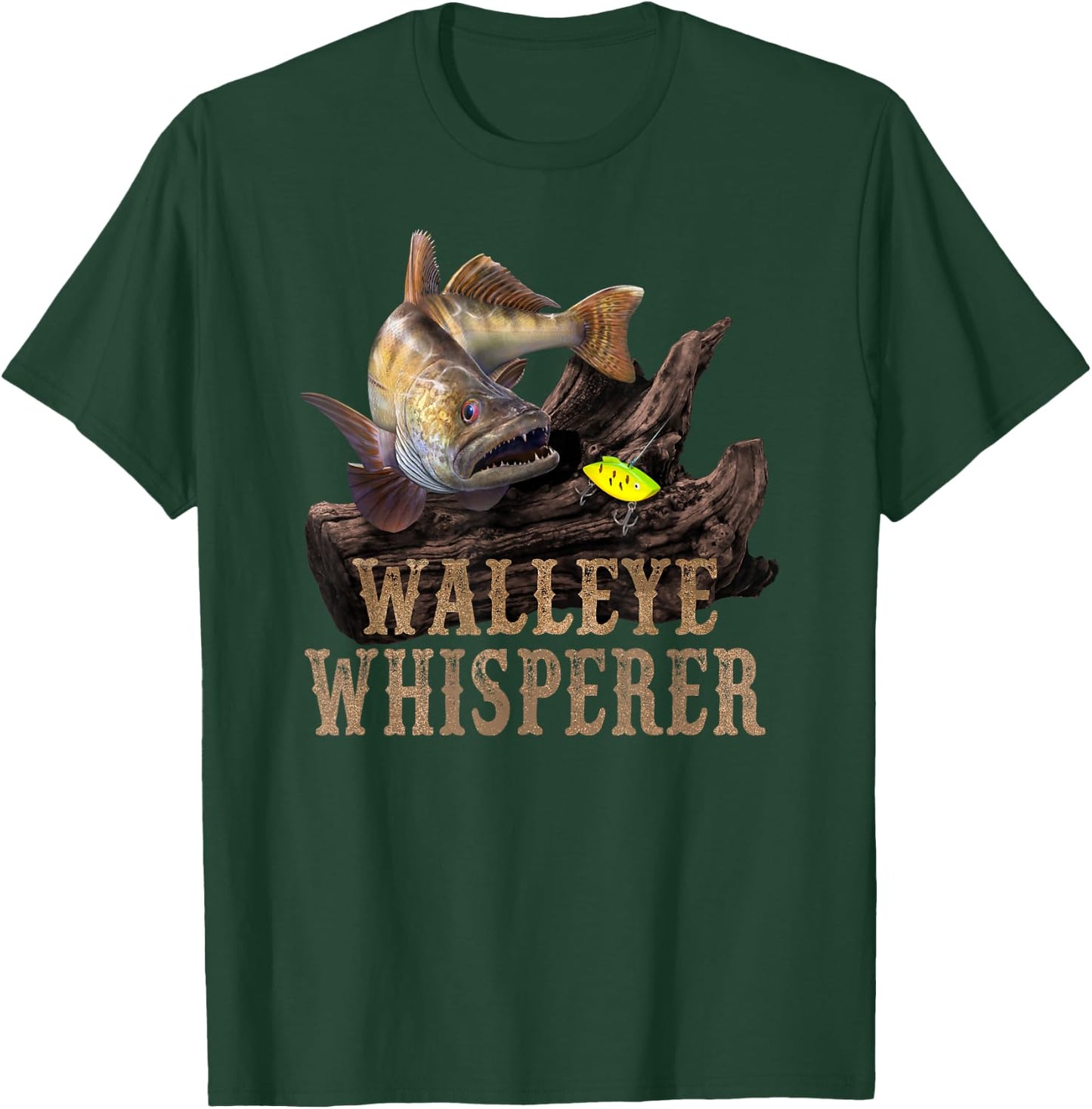 Large Walleye With Fishing Lure Drawing: Walleye Whisperer T-Shirt - T-Shirt | Forest