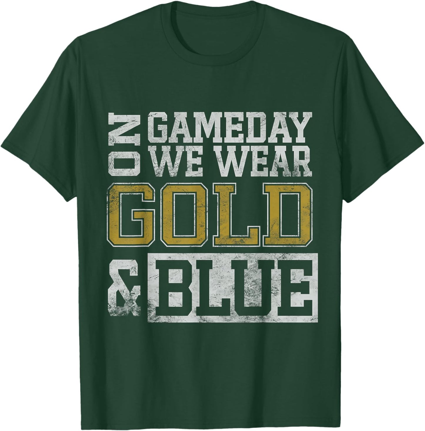 Blue Gold Game Day Group School Tournament Team Cheerleaders T-Shirt - T-Shirt | Forest