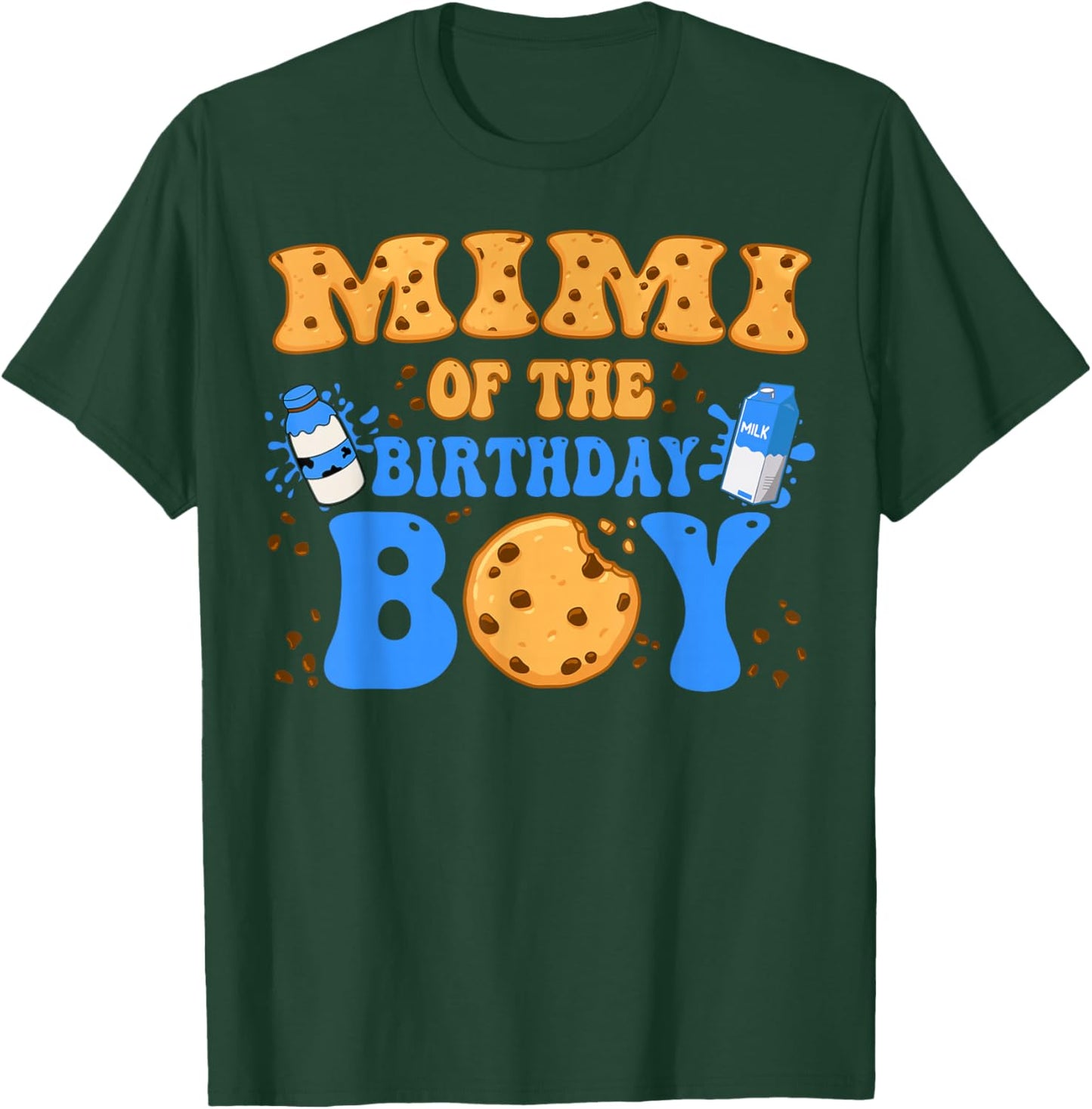 Mimi Of The Birthday Boy Milk and Cookies Lover T-Shirt - T-Shirt | Forest