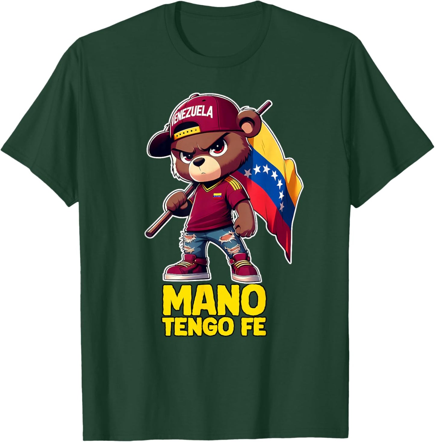 Vinotinto Venezuela Mano Tengo FE Shirt Teddy Bear T-Shirt - T-Shirt | Forest