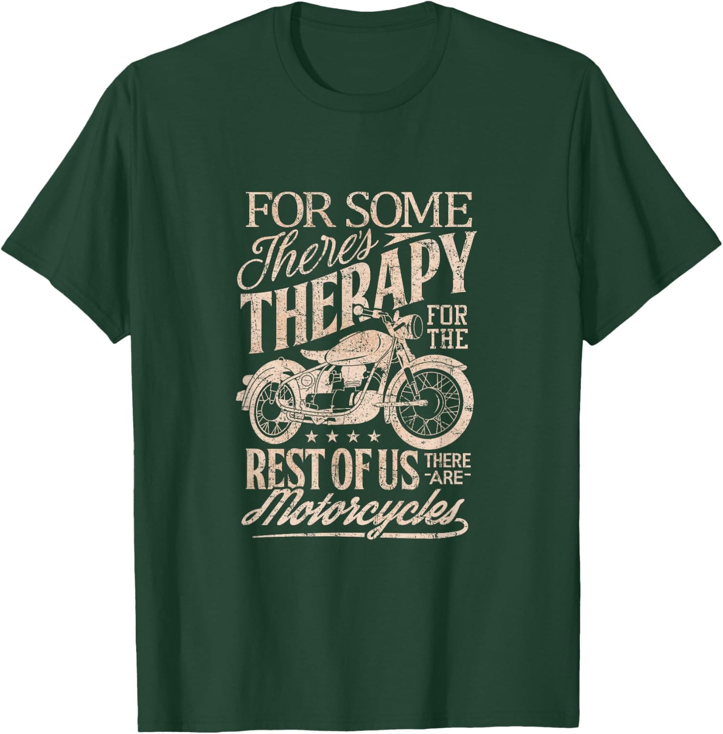 Retro Vintage Motorcycle Rider Therapy T Shirt T-Shirt - T-Shirt | Forest