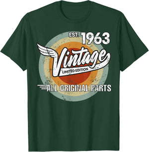 1963 Born Made in 1963 Vintage Biker Birthday Gifts T-Shirt - T-Shirt | Forest