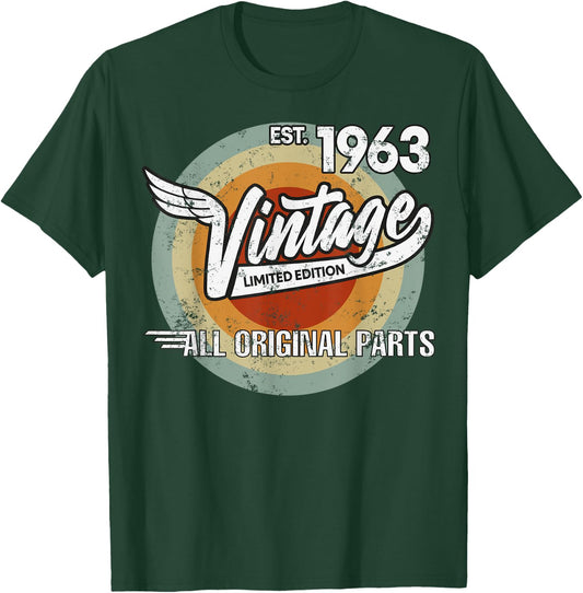 1963 Born Made in 1963 Vintage Biker Birthday Gifts T-Shirt - T-Shirt | Forest