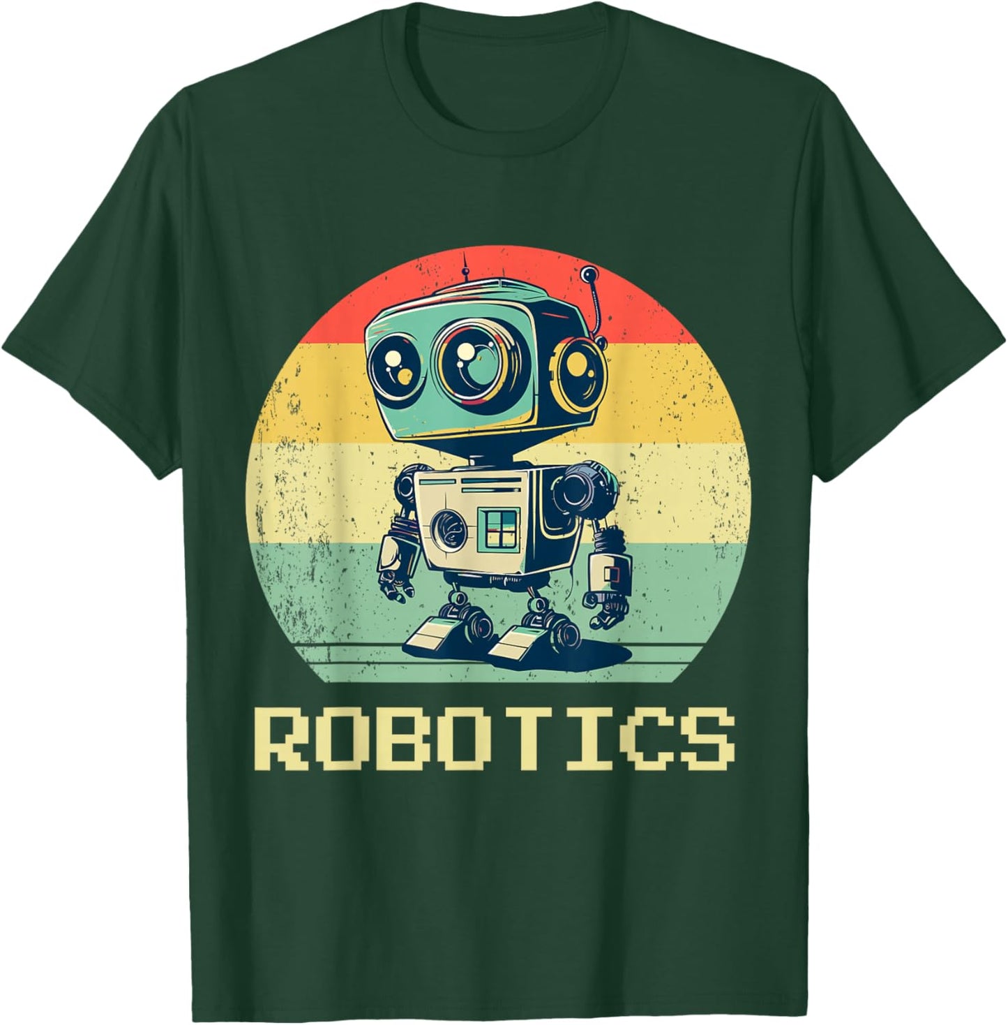 Retro Vintage Robot Robotics Engineer Engineering T-Shirt - T-Shirt | Forest
