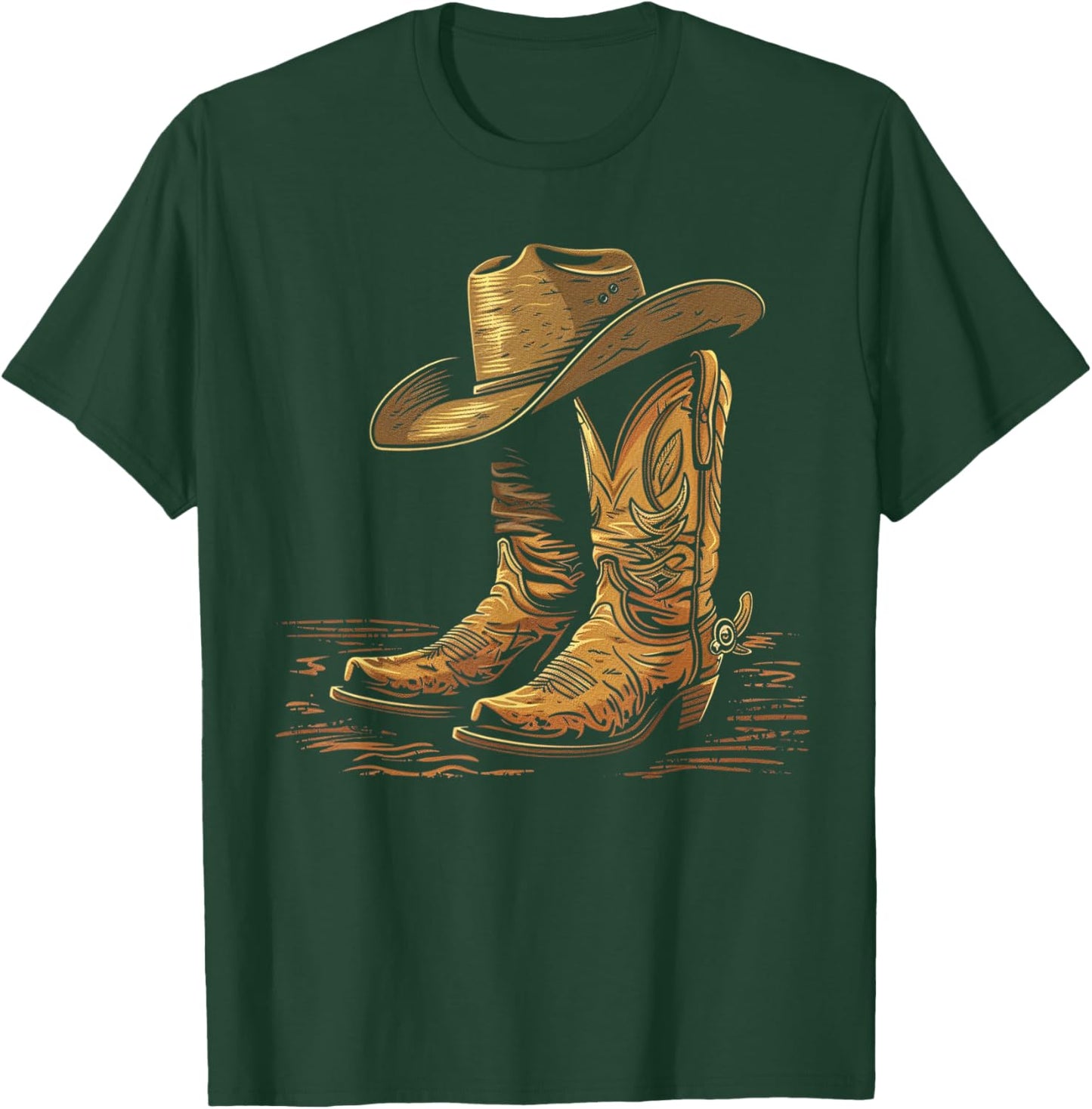 Howdy Cowboy Western Men Rodeo Texas Shirts T-Shirt - T-Shirt | Forest