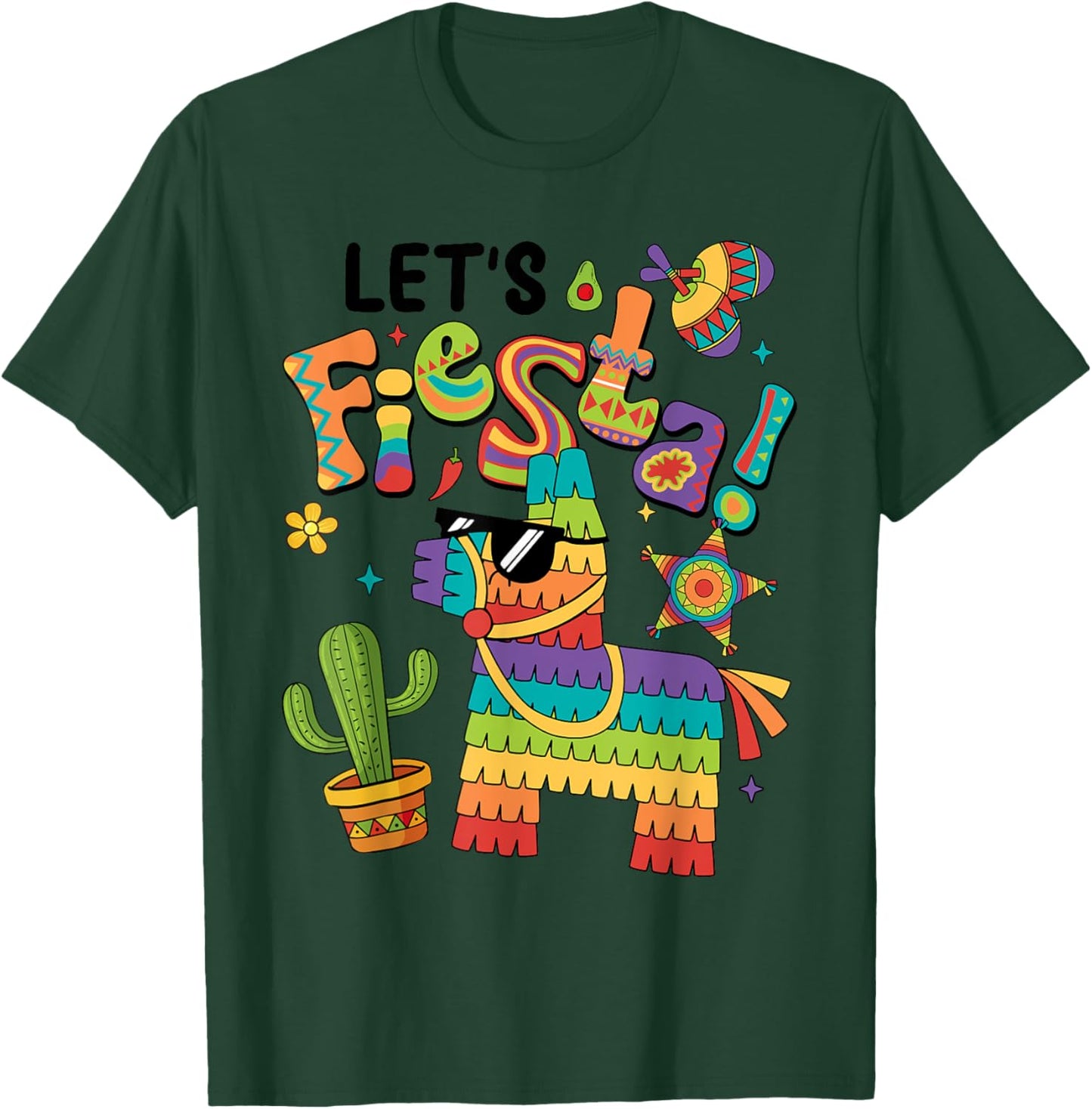 Let's Fiesta Pinata Cinco De Mayo Party Mexican Men Women T-Shirt - T-Shirt | Forest