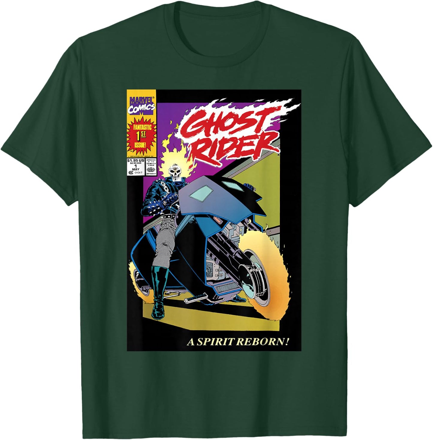 Marvel Ghost Rider Number 1 Comic Cover T-Shirt - T-Shirt | Forest