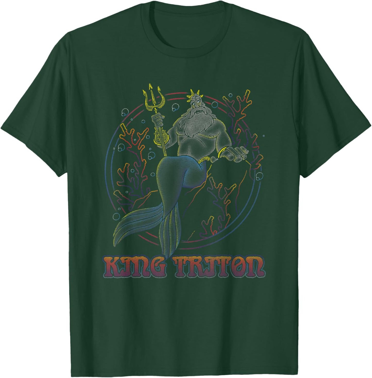 Disney The Little Mermaid King Triton Coral Circle Throne T-Shirt - T-Shirt | Forest