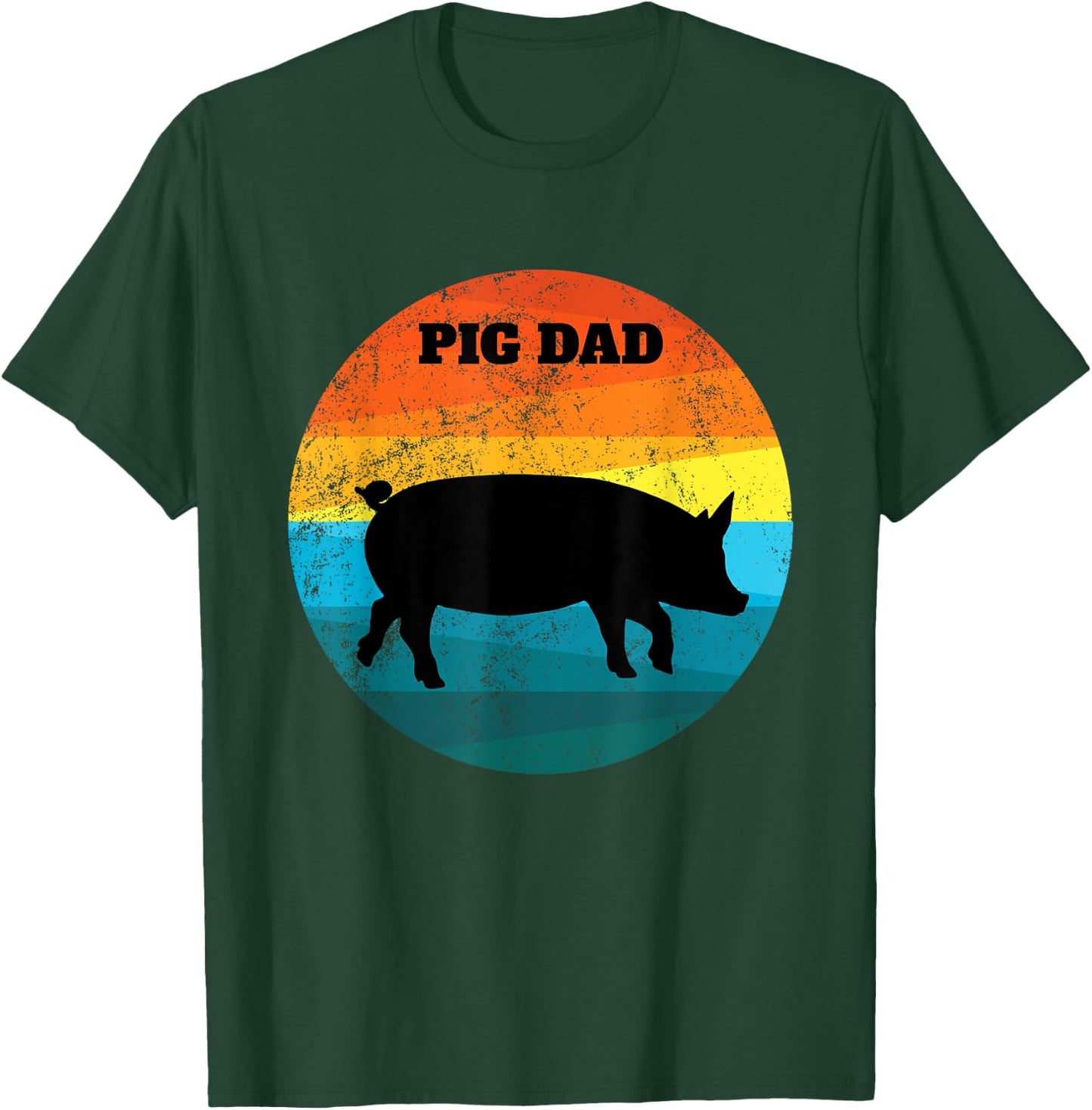 Pot Belly PIG DAD Vintage Retro Men Women Kids Teen Gift T-Shirt - T-Shirt | Forest