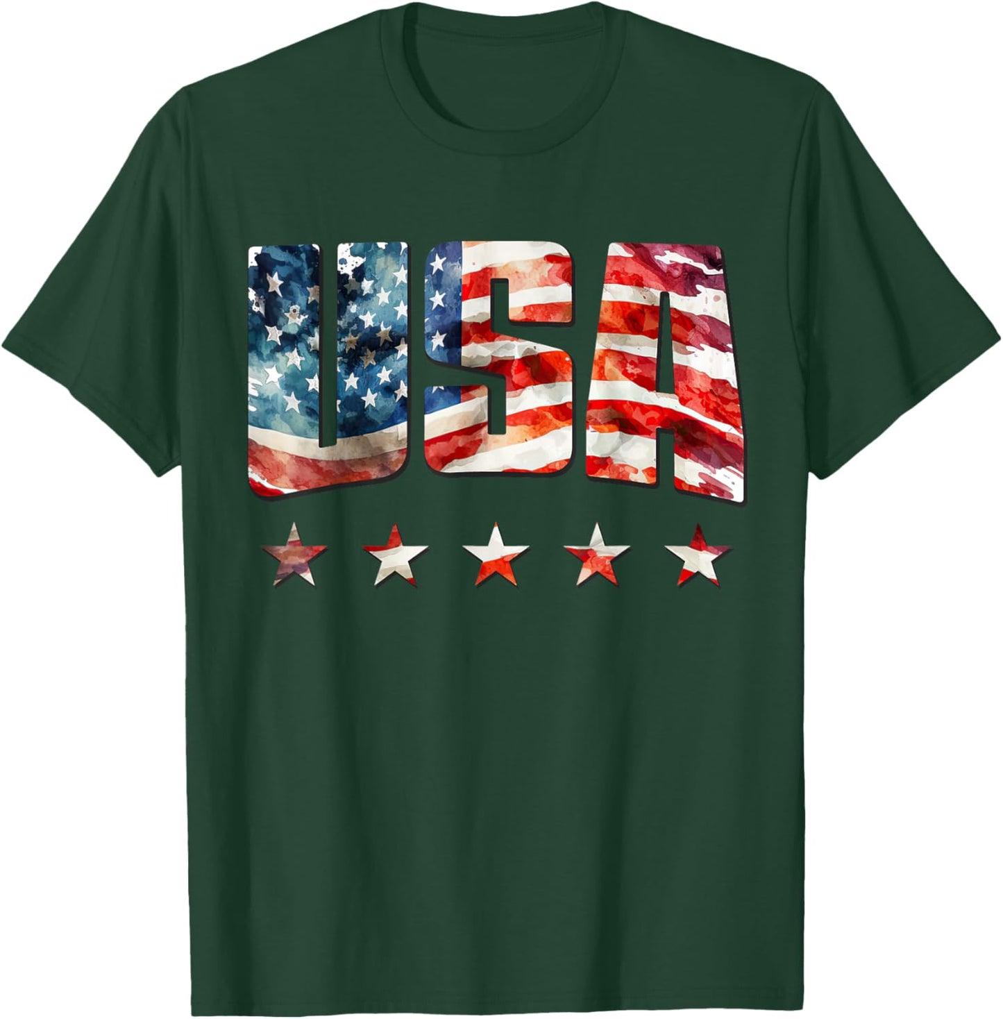 USA Flag Patriotic 4th of July USA American Flag T-Shirt - T-Shirt | Forest