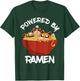 Powered By Ramen Bowl Cute Kitten Japanese Noodles T-Shirt - T-Shirt | Forest