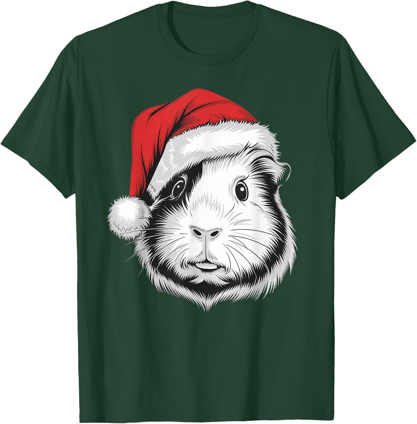Joyful Guinea pig Santa on Guinea pig Christmas T-Shirt - T-Shirt | Forest