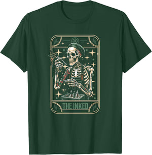 Tattooist Artist Tattoo Tattoos - Skeleton Tarot Card T-Shirt - T-Shirt | Forest