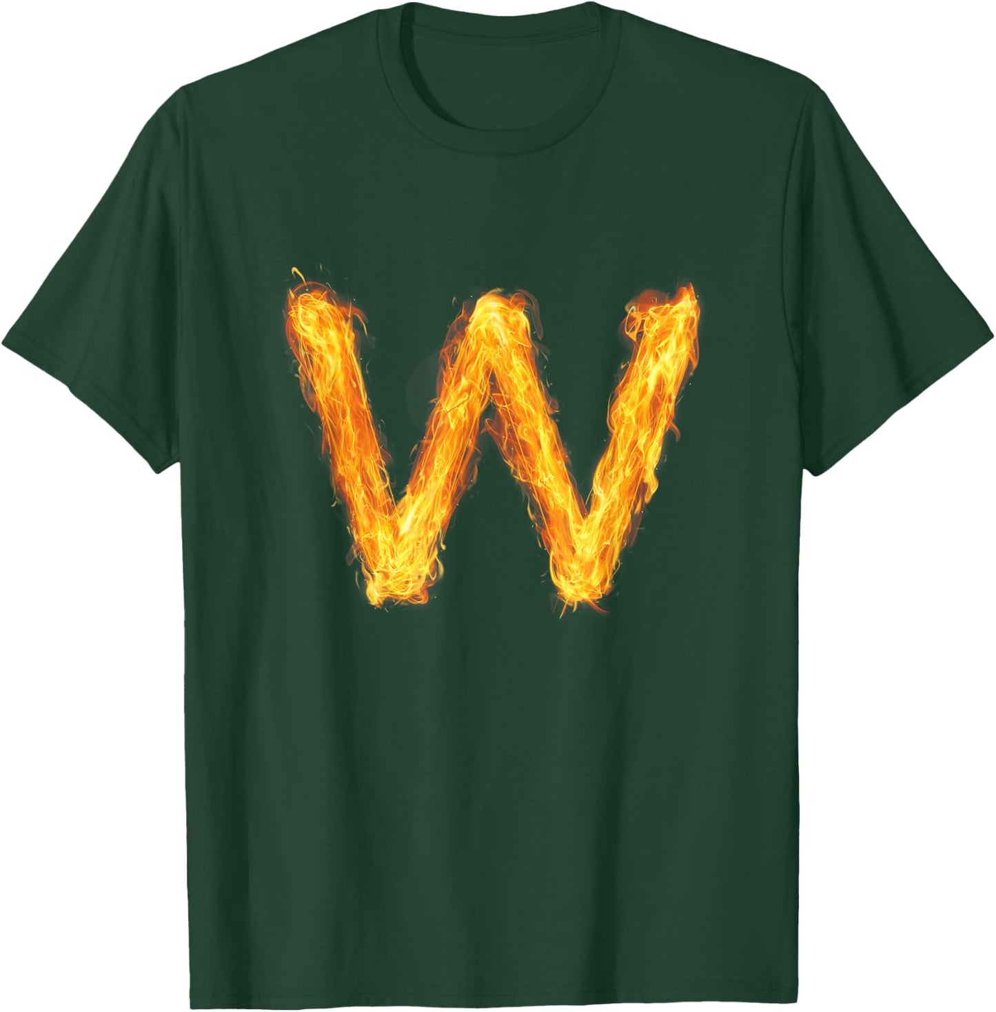 Letter W Alphabet First Name Consonant Fire Flame Gift T-Shirt - T-Shirt | Forest