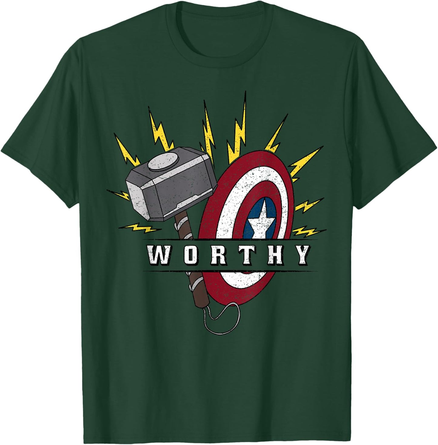 Marvel Avengers Endgame Captain America Worthy Hammer Shield T-Shirt - T-Shirt | Forest