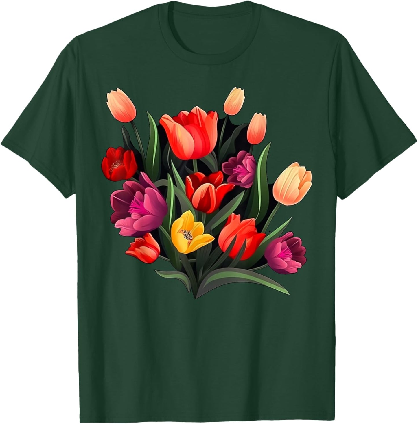 Bouquet of Tulips on Tulip flowers T-Shirt - T-Shirt | Forest