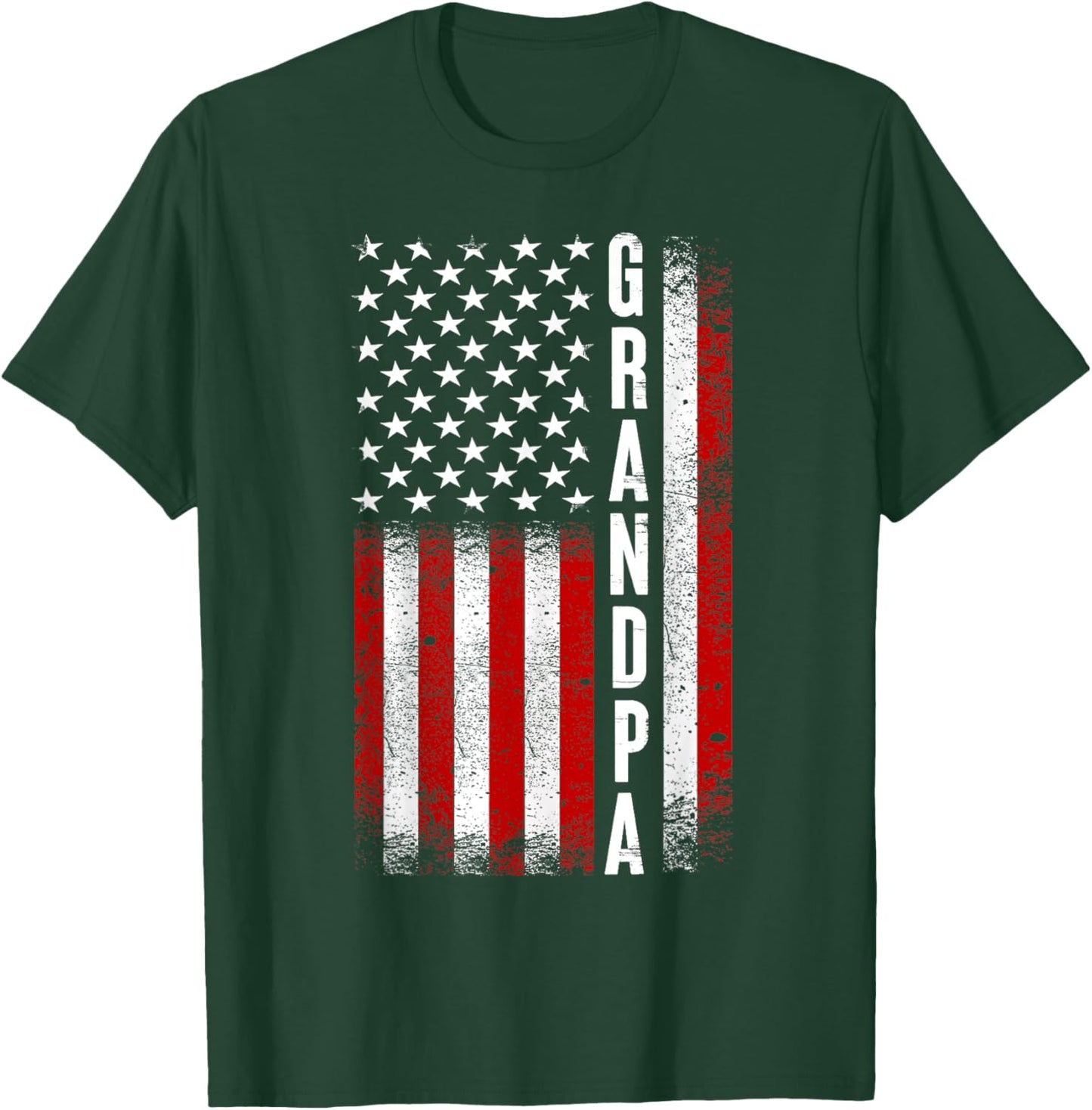 Grandpa American Flag Best Grandpa Ever Birthday Fathers Day T-Shirt - T-Shirt | Forest