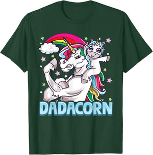 Dadacorn Dad Funny Unicorn Dad Papacorn Dadicorn T-Shirt - T-Shirt | Forest