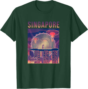 Singapore Travel Outfit City Skyline With Iconic Landmarks T-Shirt - T-Shirt | Forest
