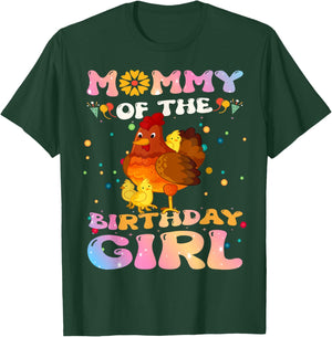 Chicken Mommy of the Birthday Girl Chicken Mom Birthday T-Shirt - T-Shirt | Forest