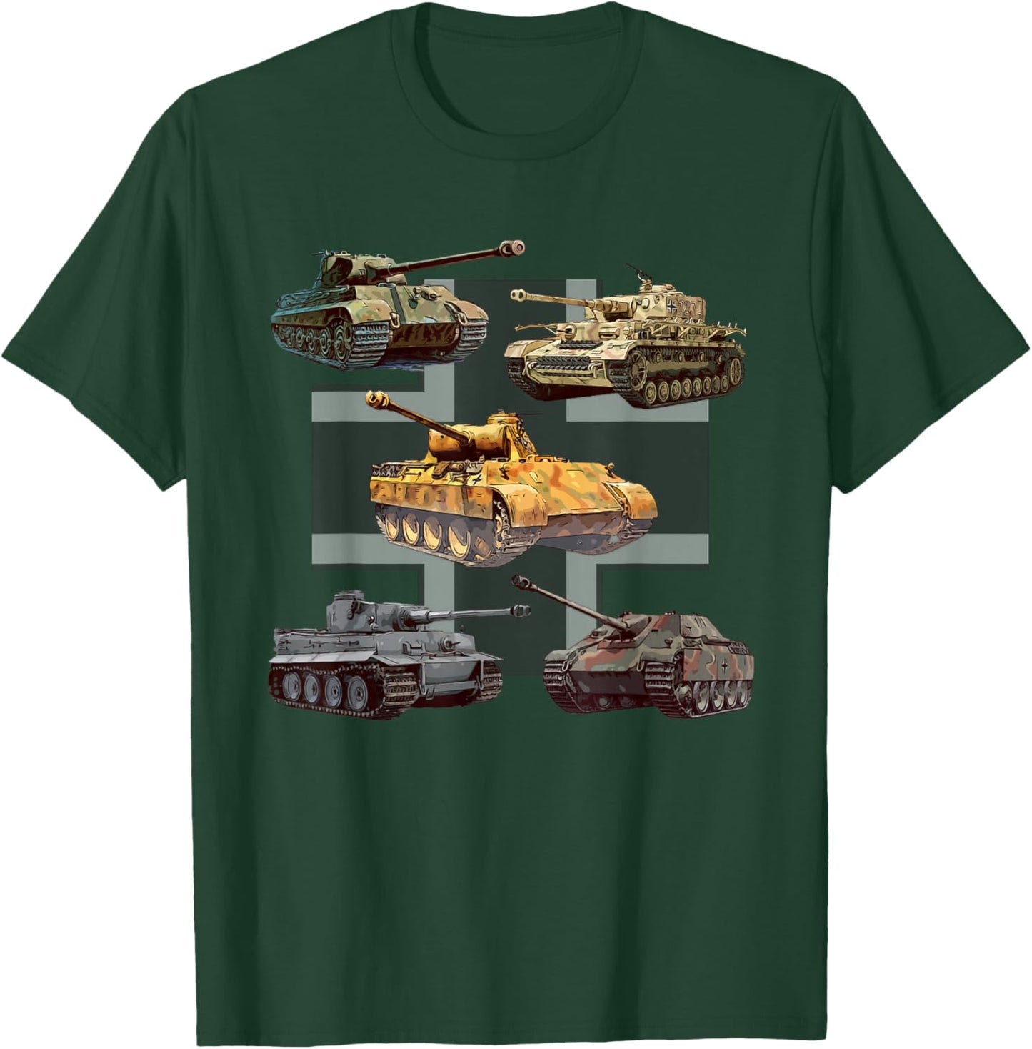 German Tanks WW2 V Panther Jagdpanther Tiger 1 Tiger 2 T-Shirt - T-Shirt | Forest