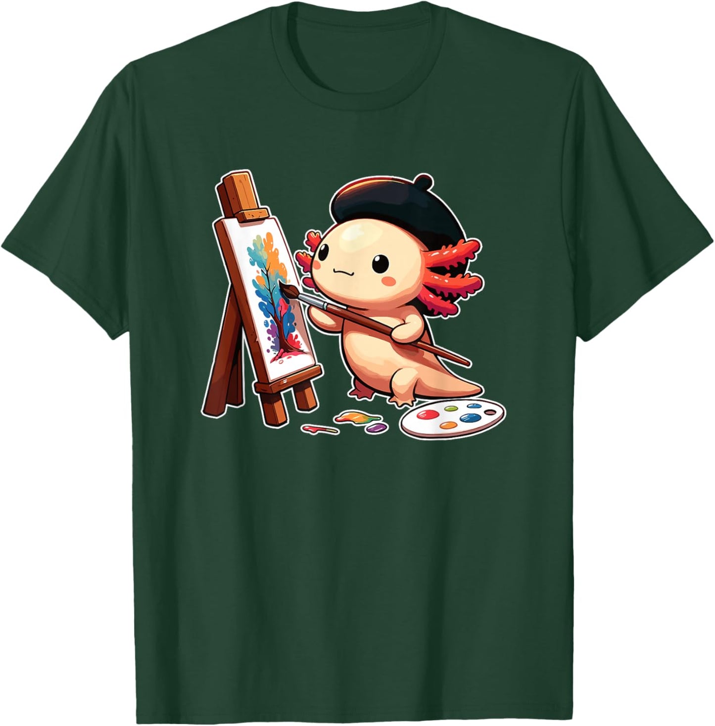 Painter Art Artist Axolotl T-Shirt - T-Shirt | Forest
