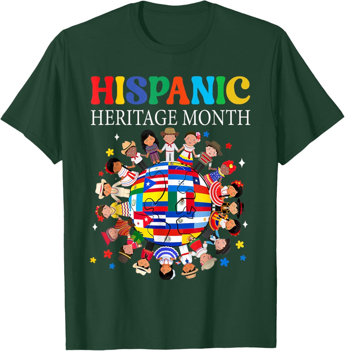 Hispanic Heritage Month Latino Puerto Rico Boys Girls Kids T-Shirt - T-Shirt | Forest