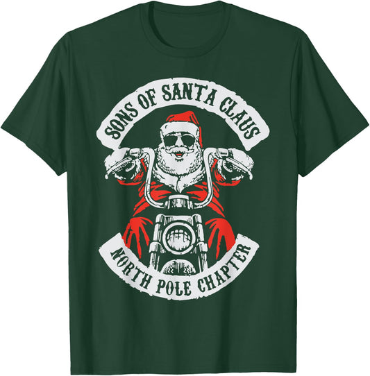 Sons Of Santa Claus North Pole Chapter Funny Christmas Quote T-Shirt - T-Shirt | Forest