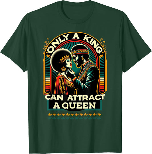 King & Queen Black Love African American Couples Marriage T-Shirt - T-Shirt | Forest