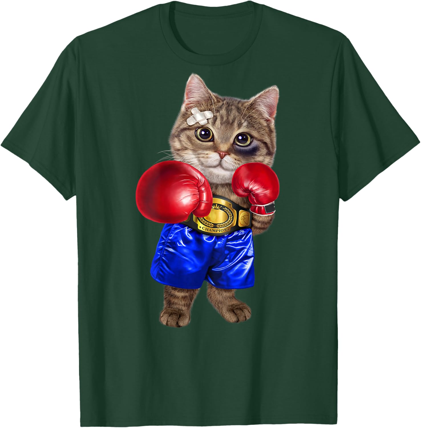 Boxer Tabby Cat Boxing Champion Fighter Women Kids T-Shirt - T-Shirt | Forest