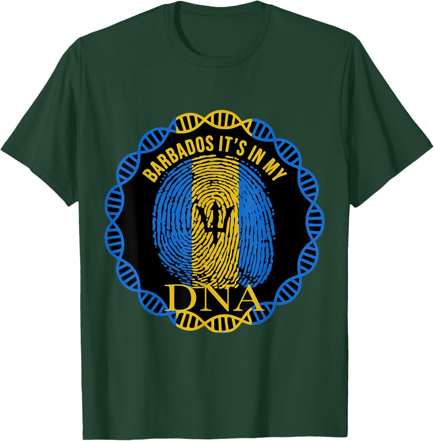 IT'S IN MY DNA Barbados Flag Men Women Pride Roots Gift T-Shirt - T-Shirt | Forest