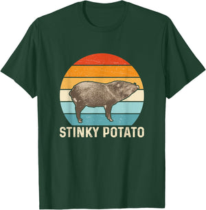 Vintage Retro Javelina Wild Pig Stinky Potato Peccary Hunter T-Shirt - T-Shirt | Forest