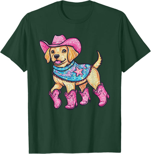 Cute Dog In Pink Cowboy Hat Boots Western Cowgirl Dog Lover
