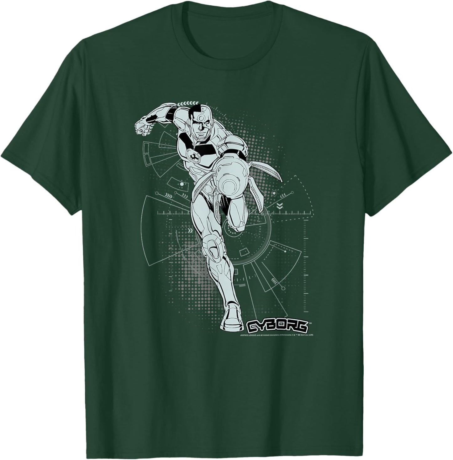 DC Comics Justice League Cyborg Comic Battle Plans T-Shirt - T-Shirt | Forest