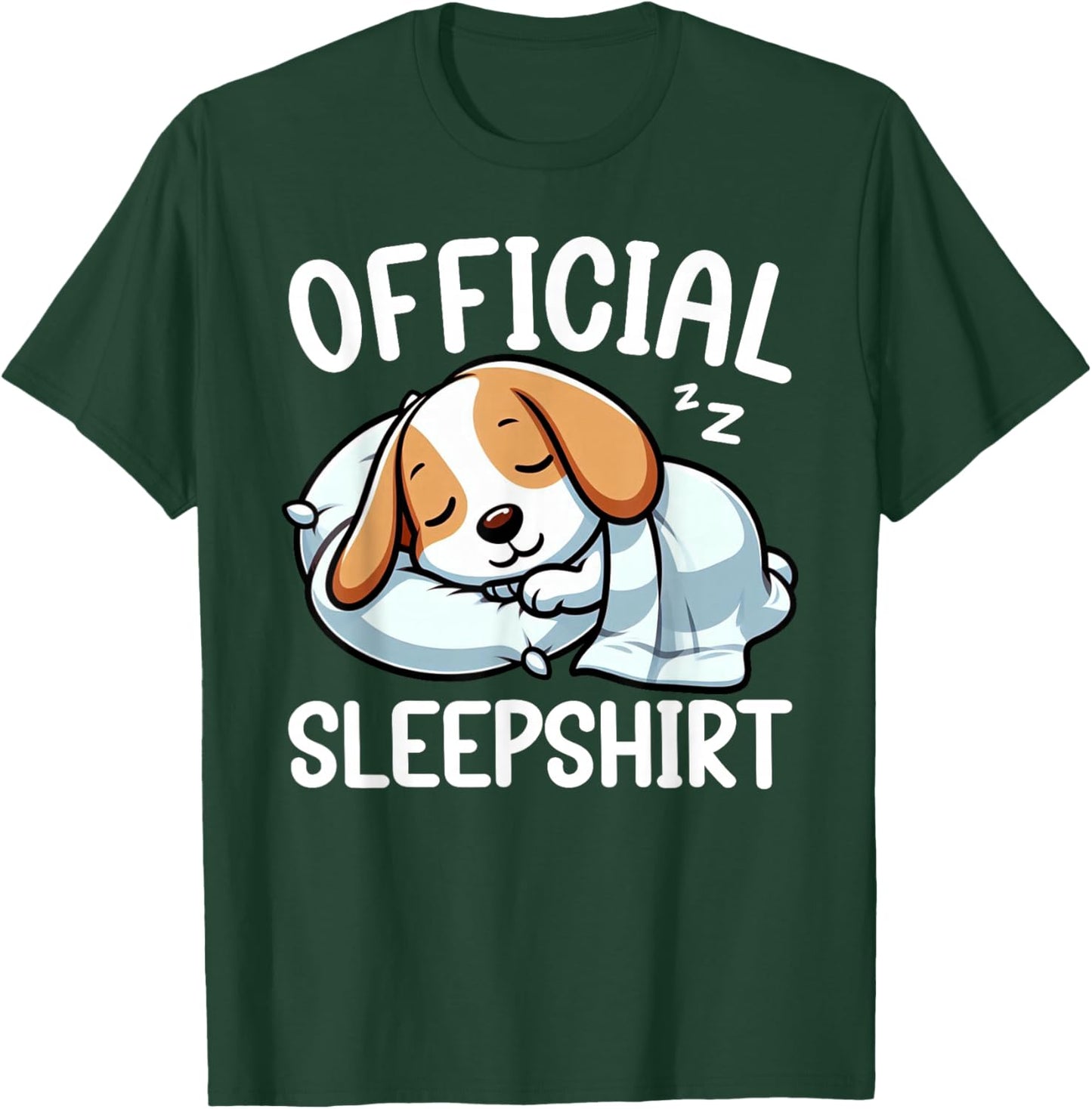 Official Sleepshirt Beagle Lover Funny Lazy Nap Dog Pajama T-Shirt - T-Shirt | Forest