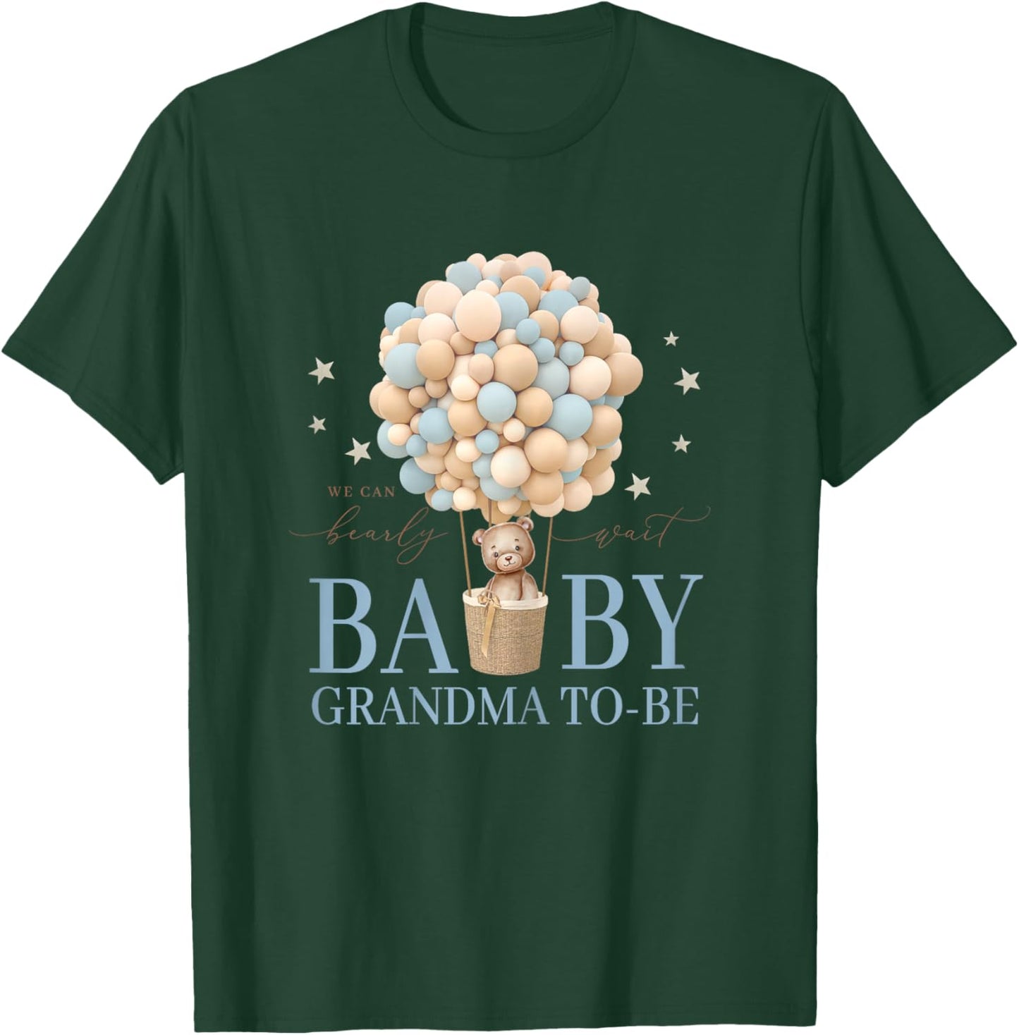 Grandma We Can Bearly Wait Baby Shower Bear Family Matching T-Shirt - T-Shirt | Forest
